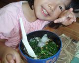 4才の娘が考案♪冷やしモロヘイヤ梅茶づけ作り方1写真