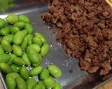ひき肉＋えだまめで、ボリューム筍ごはん作り方3写真
