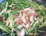 ミョウガと水菜とシメジのポン酢炒め♪作り方2写真