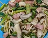 小松菜とベーコンのパスタ作り方21写真