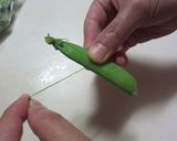 絹さやのおかか和え作り方1写真