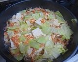 桜えびと春キャベツと豆腐のとろ煮作り方3写真