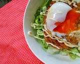 ヘルシー♡鶏もやし照り焼きハンバーグ丼♪作り方10写真