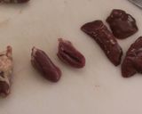 鶏レバー・ハツの甘辛煮作り方1写真