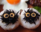 まっくろくろすけ＊ひじきキャラ弁おにぎり作り方4写真