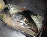 安いマグロ漁師さん絶品簡単鮭頭ホイル焼き作り方19写真