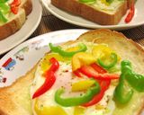 ＊目玉焼き♡野菜のせトースト♡簡単＊作り方4写真