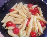 ナスのパスタ、アンチョビキャベツ添え作り方5写真