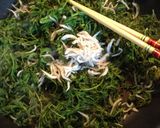 人参の葉のオリーブ炒め作り方3写真