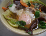 野菜炒めと半熟卵のせラーメン作り方6写真