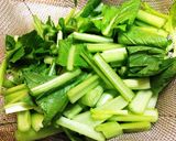 簡単！小松菜炒め ごま風味作り方1写真