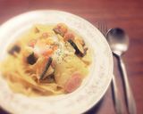 かぼちゃときのこの簡単豆乳クリームパスタ作り方6写真