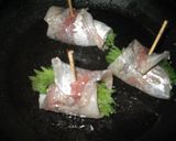 アジの梅肉チーズ巻作り方3写真