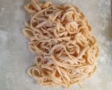 手打ちでタラコとアスパラのクリームパスタ作り方10写真