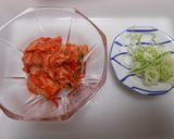 新玉葱と白菜キムチ丼・卵黄のせ作り方2写真