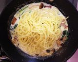 ほうれん草とベーコンのクリームパスタ！！作り方6写真