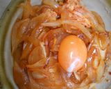 新玉葱と白菜キムチ丼・卵黄のせ作り方11写真