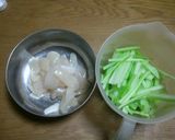 ホタテとセロリのゴマ塩昆布☆作り方1写真