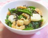 スナップえんどう＆エビの塩昆布和え♪作り方10写真
