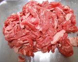 豚切り落とし肉焼きの、えのきソースかけ作り方2写真