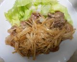 豚切り落とし肉焼きの、えのきソースかけ作り方14写真