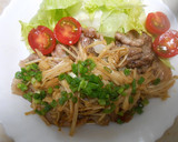 豚切り落とし肉焼きの、えのきソースかけ作り方15写真