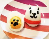 ゆで卵でお父さん♪ソフトバンクの白い犬♪作り方4写真
