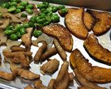 かぼちゃ、蓮根、枝豆の甘酢あえ作り方4写真