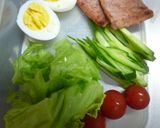 スパム・ゆで卵・野菜の冷麵作り方4写真