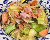 ♡春キャベツと鮭とベーコンのパスタ♡作り方5写真