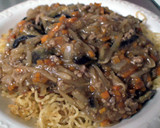 野菜たっぷり☆麻婆肉野菜あんかけ焼き蕎麦作り方7写真
