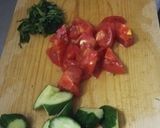 トマト＆胡瓜＆卵＆青じそ◇ポン酢あえ作り方1写真