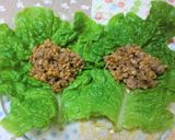 サンチュで！レタスで！挽き肉納豆包み♪作り方8写真