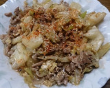 豚とキャベツと長ネギのすき焼き風炒め物作り方5写真