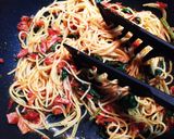 小松菜&ベーコンのトマトソースパスタ作り方9写真