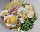 ツナときゅうりのマカロニサラダカレー風味作り方2写真