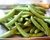スナップ豌豆のにんにく炒め作り方1写真