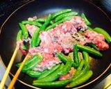 スナップエンドウの牛肉炒め作り方2写真