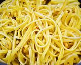 くるみとルッコラ 塩レモンにんにくパスタ作り方3写真
