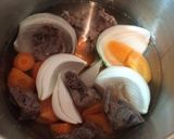 圧力鍋で牛すじ煮込み☆こってり甘酢風作り方3写真