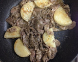 長芋ステーキと牛肉の炒め〜黒胡椒風味作り方5写真