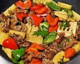 定番筍料理⑦ カラフル青椒牛肉片作り方6写真