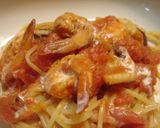 魚介のトマトクリームパスタ作り方4写真
