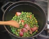 ストウブ*グリーンピースとベーコンの蒸焼作り方6写真