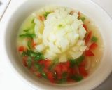 レンジで簡単！花咲くオニオンスープ作り方4写真