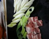 シソ香る！豚バラと葱のガリポンパスタ♪作り方1写真