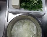簡単♪水菜と豆腐と新玉ねぎのサラダ作り方2写真