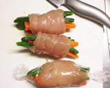 簡単！ささみでヘルシー♪肉巻き野菜作り方4写真