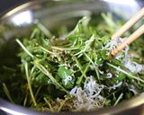 豆苗としらすの胡麻ごまサラダ。作り方4写真