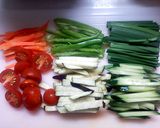 カリカリお揚げと夏野菜ソテーの冷麺作り方1写真